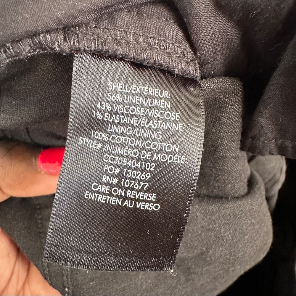 Alice + Olivia CAY BAGGY CARGO LINEN PANT in Black sz 6 - Picture 11 of 11